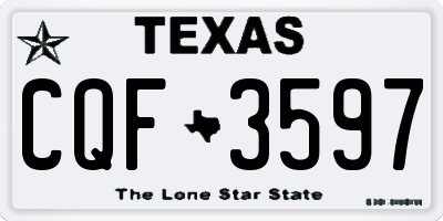 TX license plate CQF3597