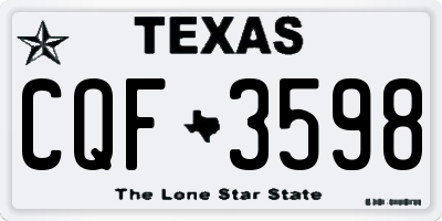 TX license plate CQF3598