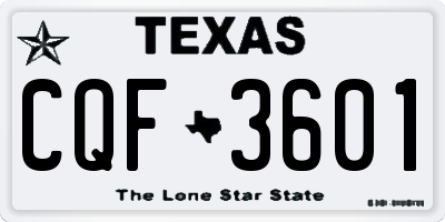 TX license plate CQF3601