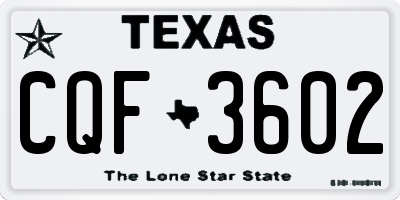 TX license plate CQF3602