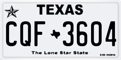 TX license plate CQF3604