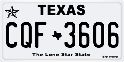 TX license plate CQF3606