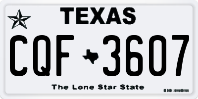 TX license plate CQF3607