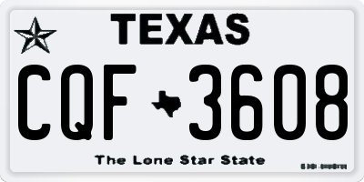 TX license plate CQF3608