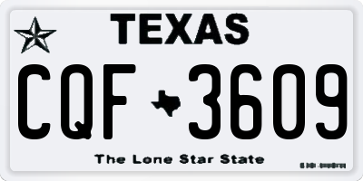 TX license plate CQF3609