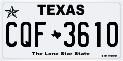TX license plate CQF3610