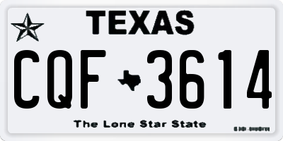 TX license plate CQF3614