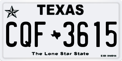 TX license plate CQF3615