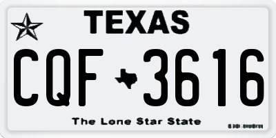 TX license plate CQF3616