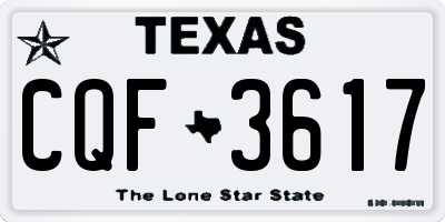 TX license plate CQF3617