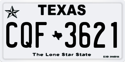 TX license plate CQF3621