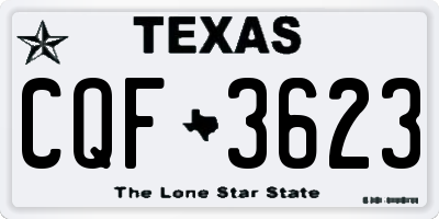 TX license plate CQF3623