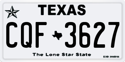 TX license plate CQF3627