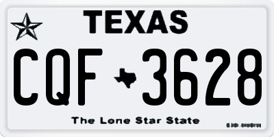 TX license plate CQF3628
