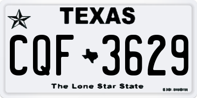 TX license plate CQF3629