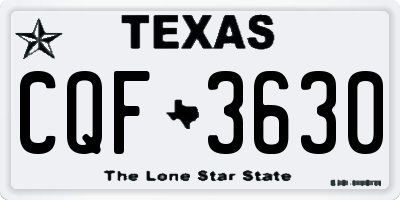 TX license plate CQF3630