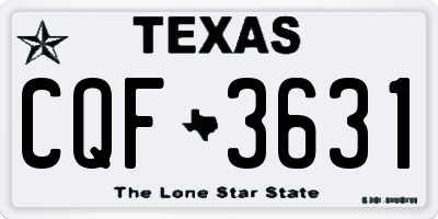 TX license plate CQF3631