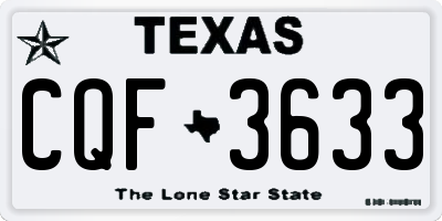 TX license plate CQF3633