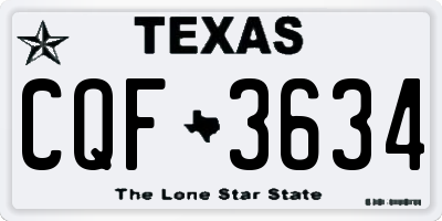 TX license plate CQF3634