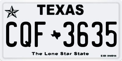 TX license plate CQF3635
