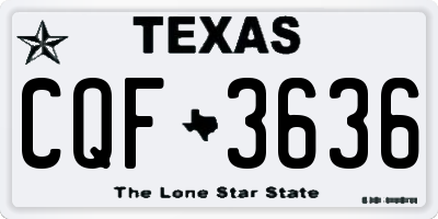 TX license plate CQF3636