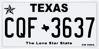 TX license plate CQF3637