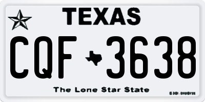 TX license plate CQF3638