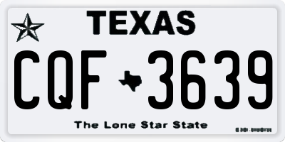 TX license plate CQF3639
