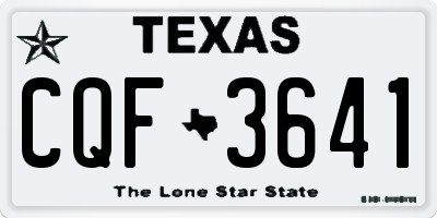 TX license plate CQF3641