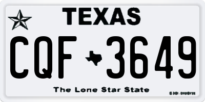 TX license plate CQF3649