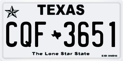 TX license plate CQF3651