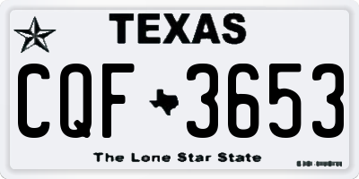 TX license plate CQF3653