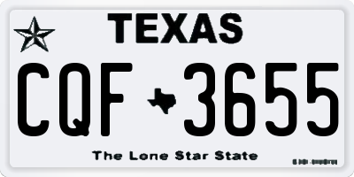 TX license plate CQF3655