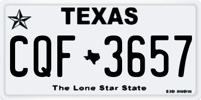 TX license plate CQF3657
