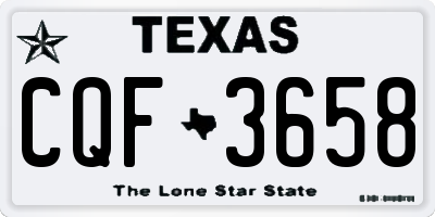 TX license plate CQF3658