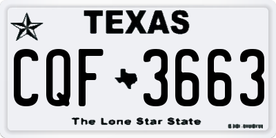 TX license plate CQF3663