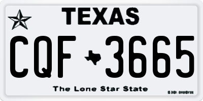TX license plate CQF3665