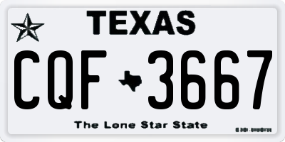 TX license plate CQF3667