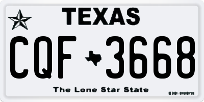 TX license plate CQF3668
