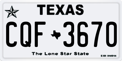 TX license plate CQF3670