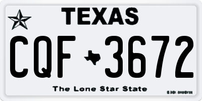 TX license plate CQF3672