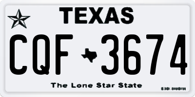 TX license plate CQF3674
