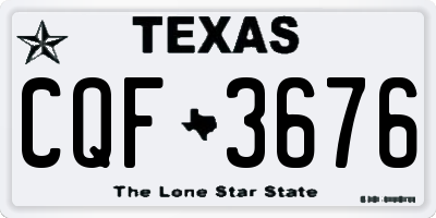 TX license plate CQF3676