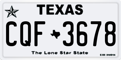 TX license plate CQF3678