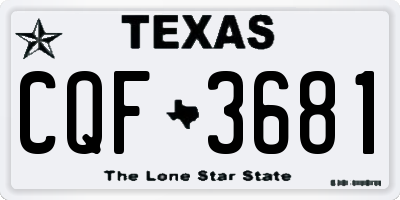 TX license plate CQF3681