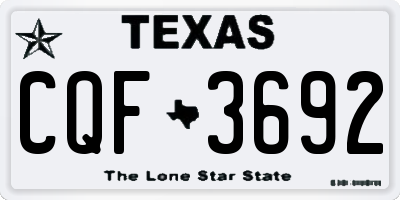 TX license plate CQF3692