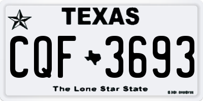 TX license plate CQF3693
