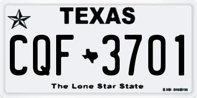 TX license plate CQF3701