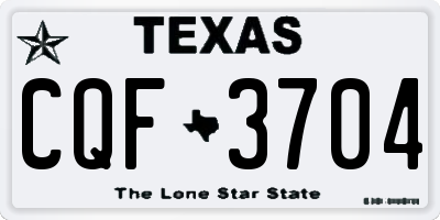 TX license plate CQF3704