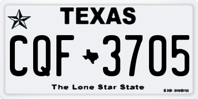 TX license plate CQF3705